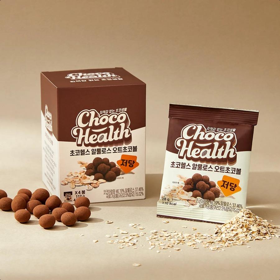ChocoHealth Low Sugar Allulose Oat Choco Ball 4 Packs 112g Oat Choco