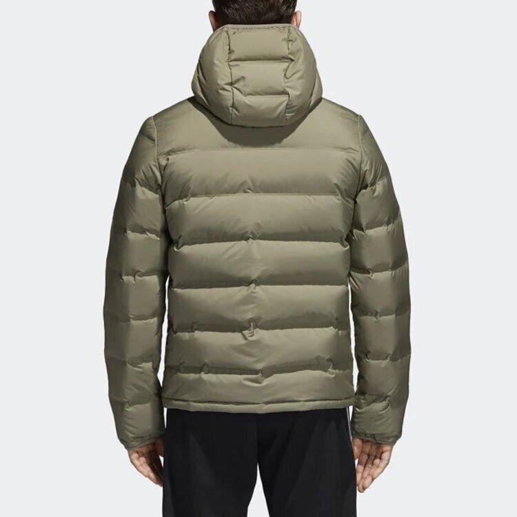 Adidas Outdoor Slim Fit Hooded Down Jacket Winter Men Outerwear Dark-Brown BQ2004