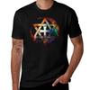 Universal Religious Tolerance Symbol Cosmos Texture TShirt Vintage Print Crew Neck Tee TShirt