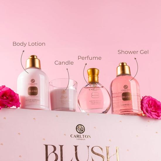 Carlton London Luxury Blush Bath and Body Care Gift Set Hamper for Women Ladies & Girls I Body Wash, Body Lotion, EDP Perfume, Scented Candle