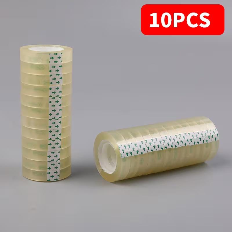 10 Rolls High-Quality Clear Adhesive Tape for Gift Wrapping, Crafts, Office & Home, Fits Tape Dispensers