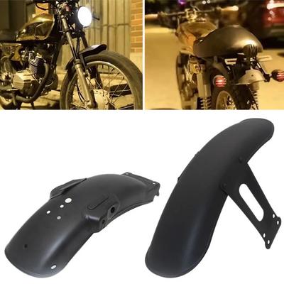 Evrensel Motosiklet Ön Çamurluk Retro Siyah \Krom Lastik Konumu Çamurluk Sıçratma Koruması Honda CG125 GN125 Cafe Racer İçin