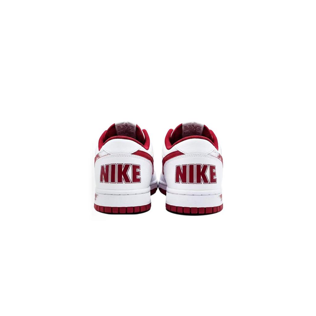 Nike Big Artificial Leather Cushioning Abrasion Resistant Slip Resistant Low Top Skateboard Shoes Men's White Red 355152-150
