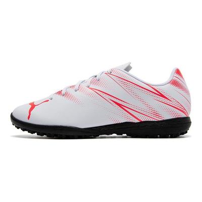 Attacanto Sapatos de Futebol TF TT de Bico Redondo com Cadarço Masculino Sapatos de Futebol Branco Rosa 107478-04