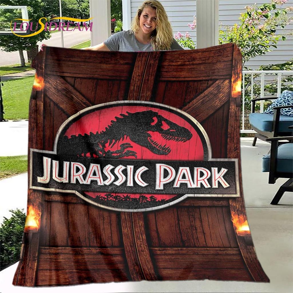 New Cartoon Jurassic Park Blanket,Flannel Blanket Throw Blanket,Soft Warm Blanket for Living Room Bedroom Beds Sofa Decor Gift