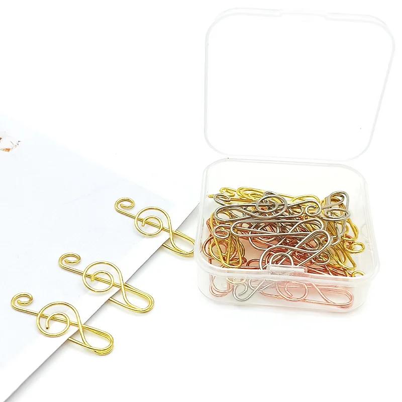 20pcs/pack of Rose Gold Heart-shaped Note Creative Cartoon Paper Clips, Cute Office Supplies