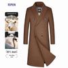 ROMON Men's 100% Wool Double-faced Overcoat with Goose Down Liner