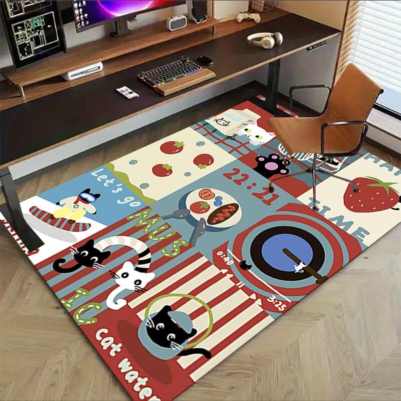 1PC cat, time Carpet Office Rug Mat Home Decor Area Carpet Festival Gift Office desk chair carpet Longlasting Material
