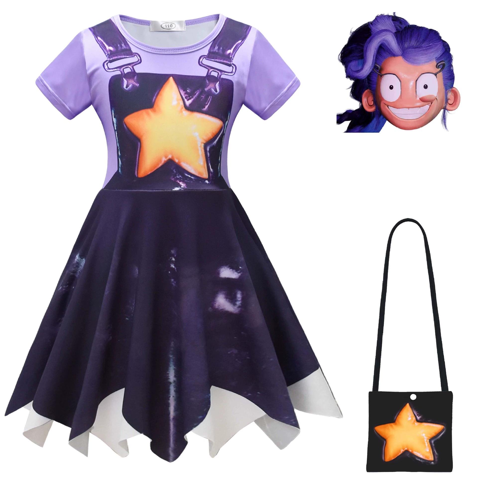 Kinderen Rily Speeltijd Cartoon Cosplay Kleding Dezelfde Stijl Meisjes Prinsessenjurk + Broek Halloweenfeest Verjaardag Cosplay Kostuum 110cm&lily pink