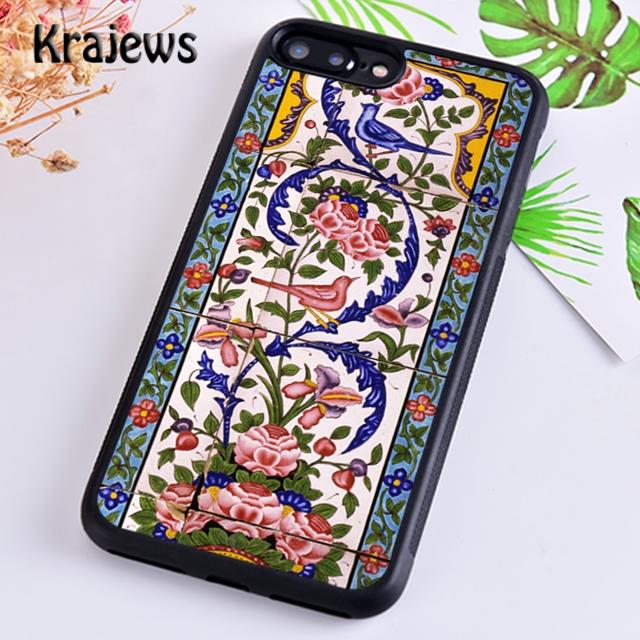 Krajews Ancient Floral Tiles Phone Case Cover For iPhone 17 Air 16 15 14 plus 12 pro max coque Shell Fundas