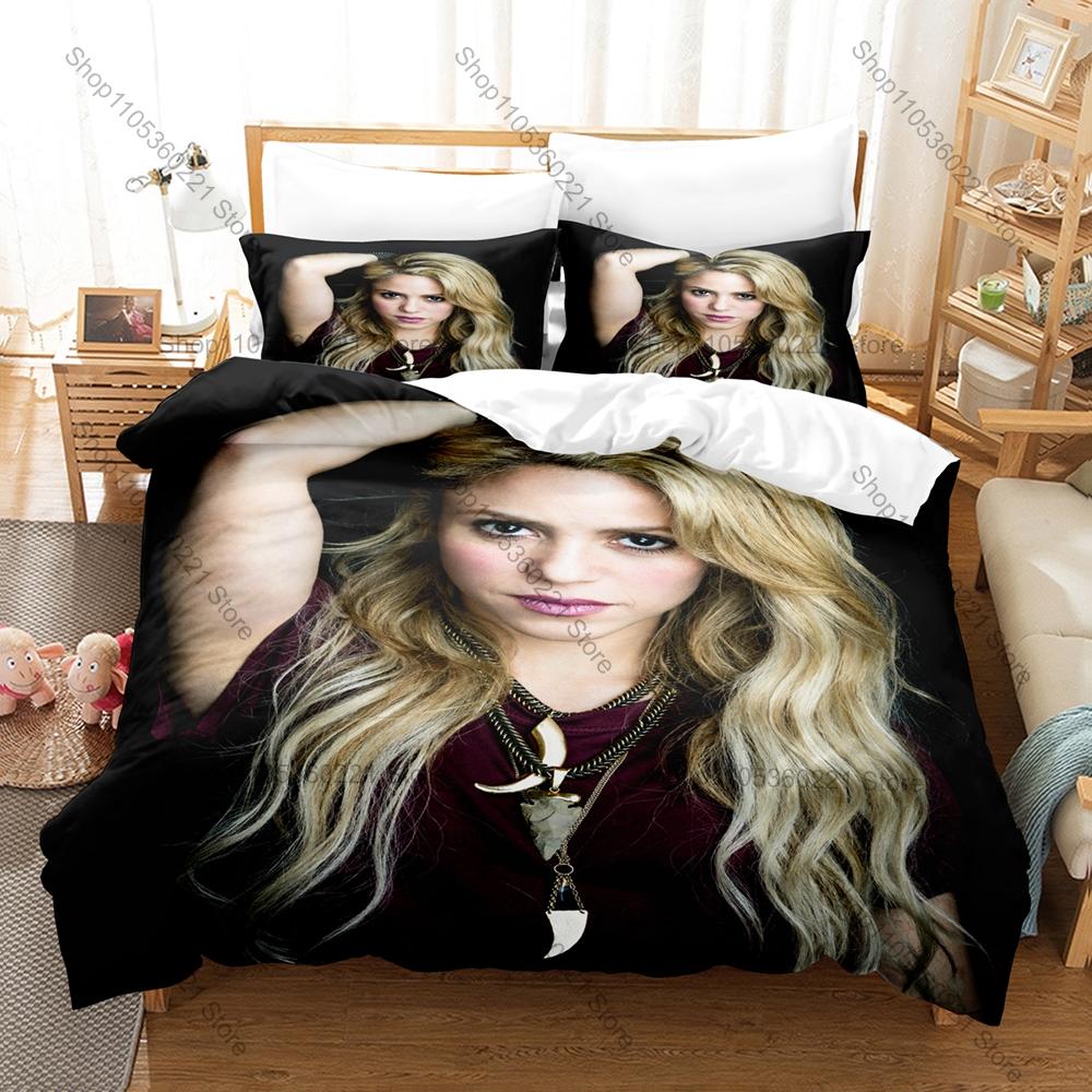 Shakira 3PCS Bedding Set, Duvet Cover + 2 Pillowcases, Latin Singer Print Soft Microfiber Bedding for Fans Bedroom Decor