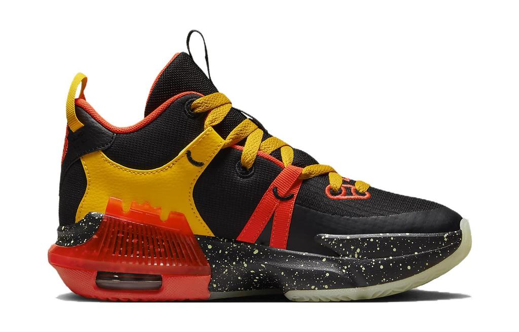 Nike Dětské basketbalové boty Witness 7 s tlumením, odolné proti opotřebení, střední střih, černo-žluté DQ8650-001