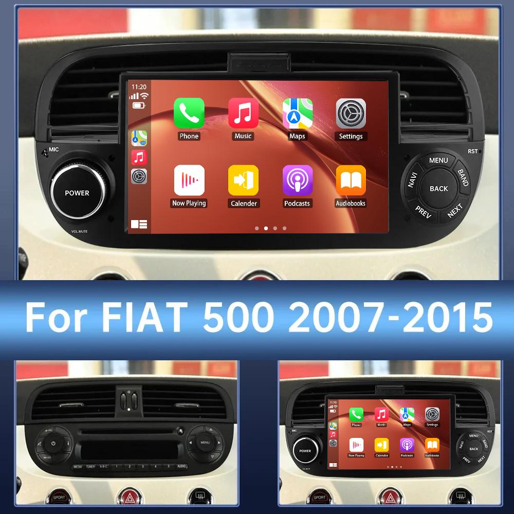 7 Zoll Android Auto Für Fiat 500 2007-2015 Auto Head Unit Multimedia Video Player Stereo GPS Navigation 4G WIFI BT 2din DVD