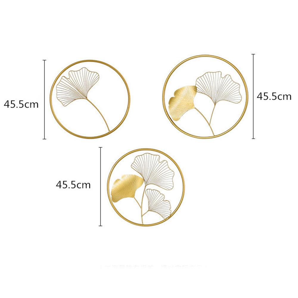 Nordic Style Hanging Pendant Ginkgo Leaf Shape Metal Wall Art for Living Room Decoration