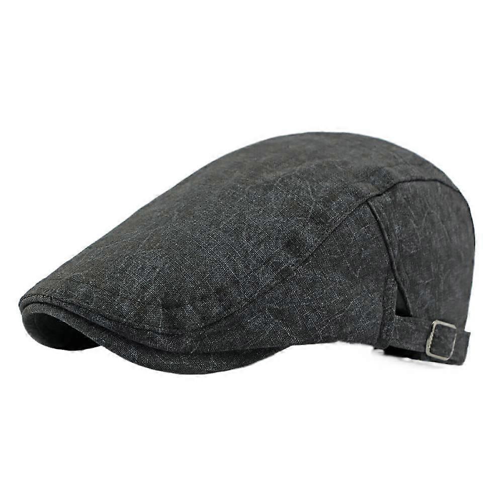 2025 Spring New Hat Men's Cotton Linen Beret British Retro Sun Protection Baseball Cap Women's Versatile Forward Cap