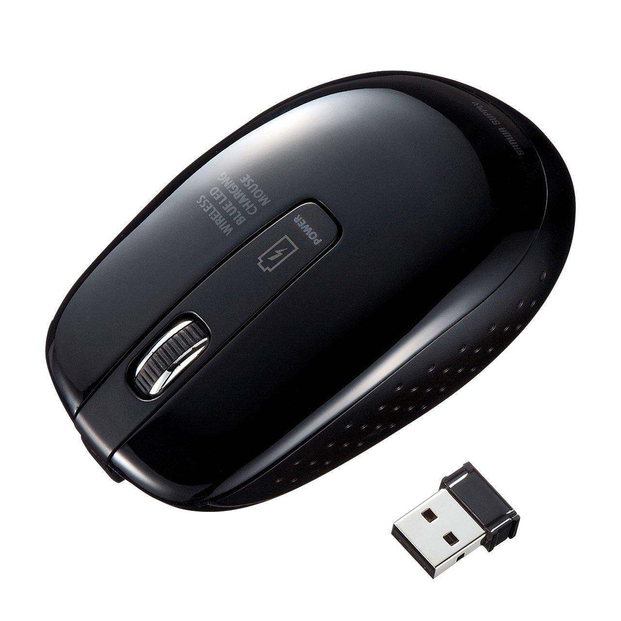 

Sanwa Supply Rechargeable Wireless Blue LED Mouse Black MA-WBL118BK чорний