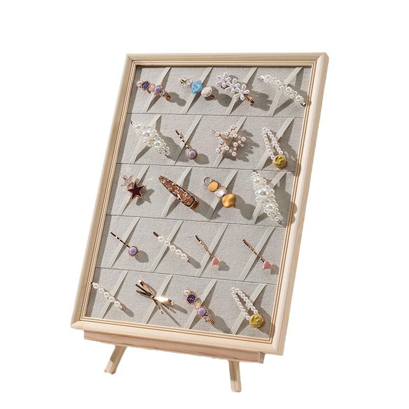 Solid Wood Jewelry & Hair Clip Display: Wall-Mounted Tray & Picture Frame