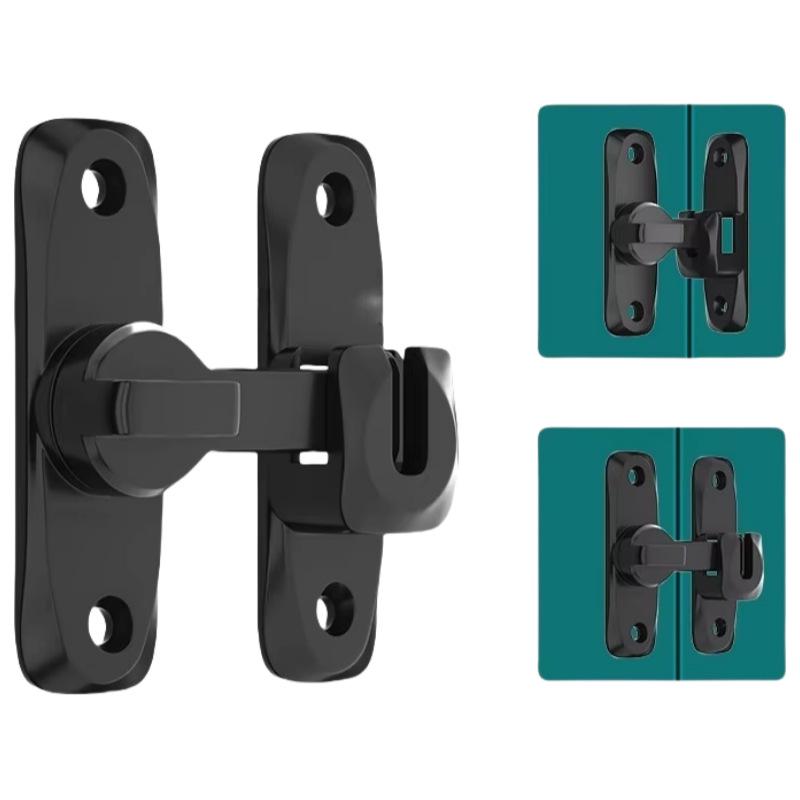 Thickened Alloy Door Latch - Hasp Anti-Theft Bathroom Lock with No-Punch Bolt