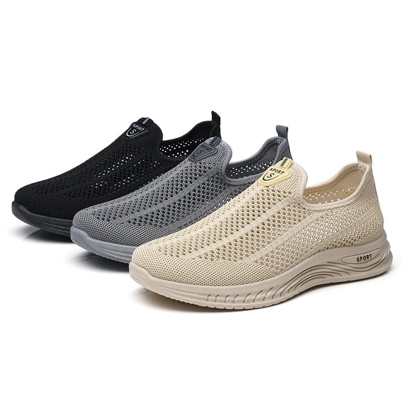 Męskie Sneakersy Klasyczne Buty Casual Oddychające Siateczkowe Buty do Biegania Bez Sznurowadeł Lekkie Buty Męskie