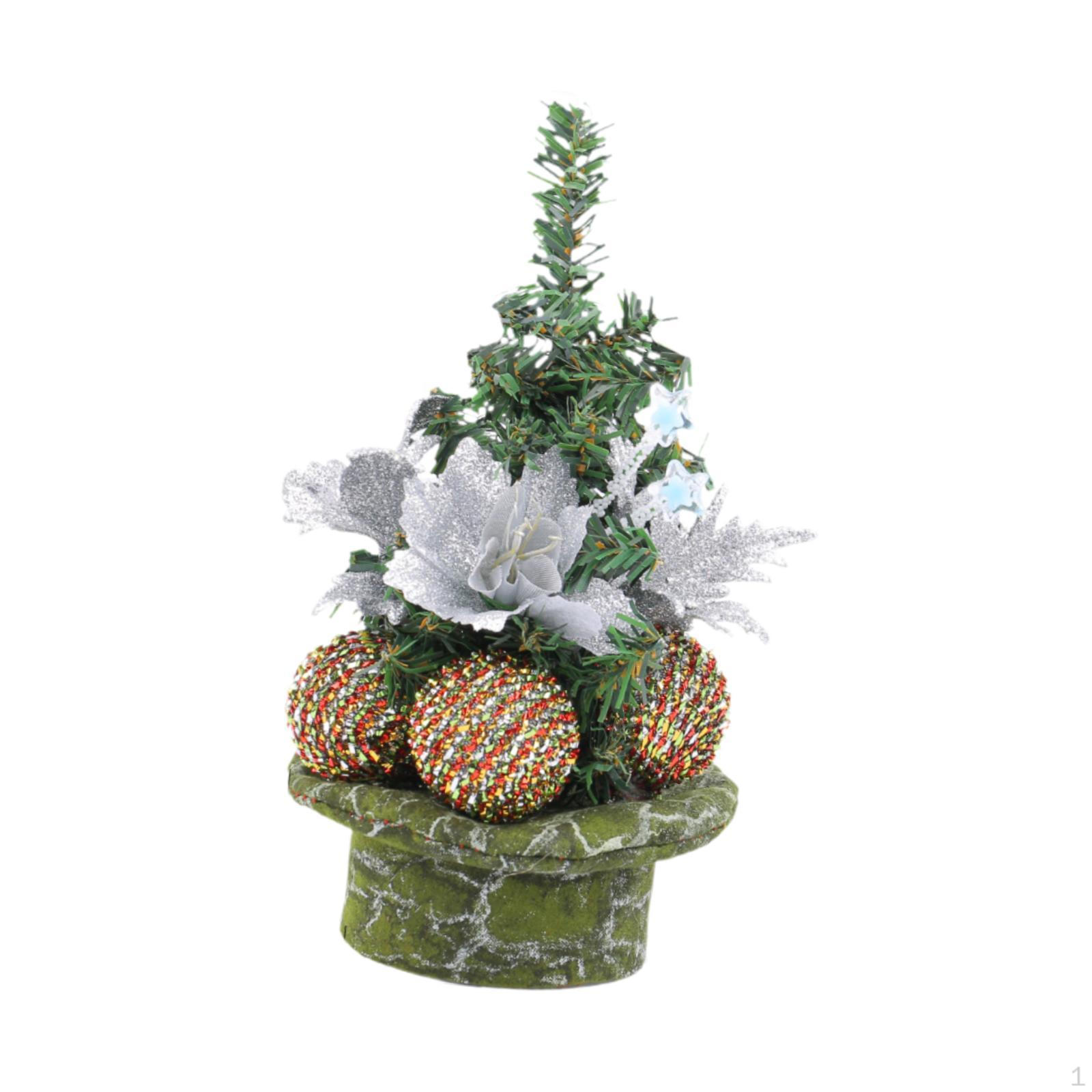 

Искусственная рождественская настольная мини-елка с горшками для гостиной, Argent