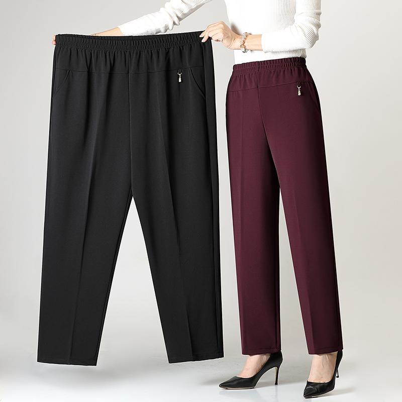 Spring Fashion Pants Brand Elastic Waist Size Women's Plus Size Thin Pants Casual Office Outdoor Pants