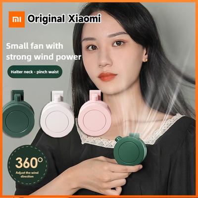 Xiaomi Mini Clip Fans Hanging Waist Neck Fan Girl Electric Air Cooling Fan 900mah USB Leafless Fan 3 Speeds Portable Cooler Air