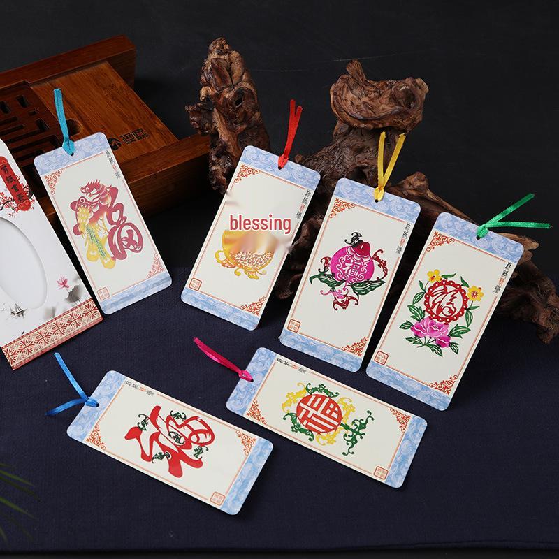 Burning Ran Chinese Folk Art Paper-cut Facial Makeup Bookmarks for Unique Gifts Abroad