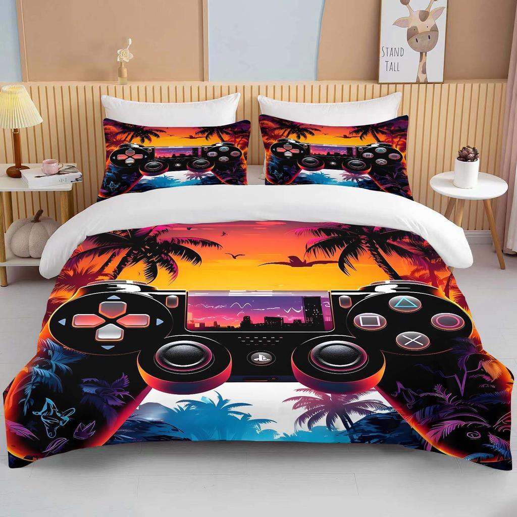 Colorful Game Controller Print Bedding Set 3PC 1 Duvet Cover 2 Pillowcases Adult and Children Bedding Set Luxury Holiday Gifts