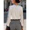 Satin-blend, Snake-print, Round-neck, Pleated, Loose-fit, Long-sleeved, Versatile Women’s Shirt