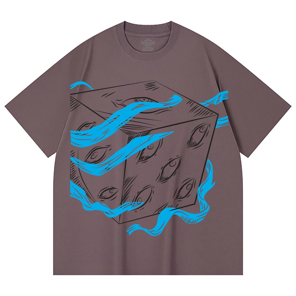 230 Gsm 100% Cotton Jujutsu Kaisen V59 Gojo Print Unisex Heavy Cotton T Shirt