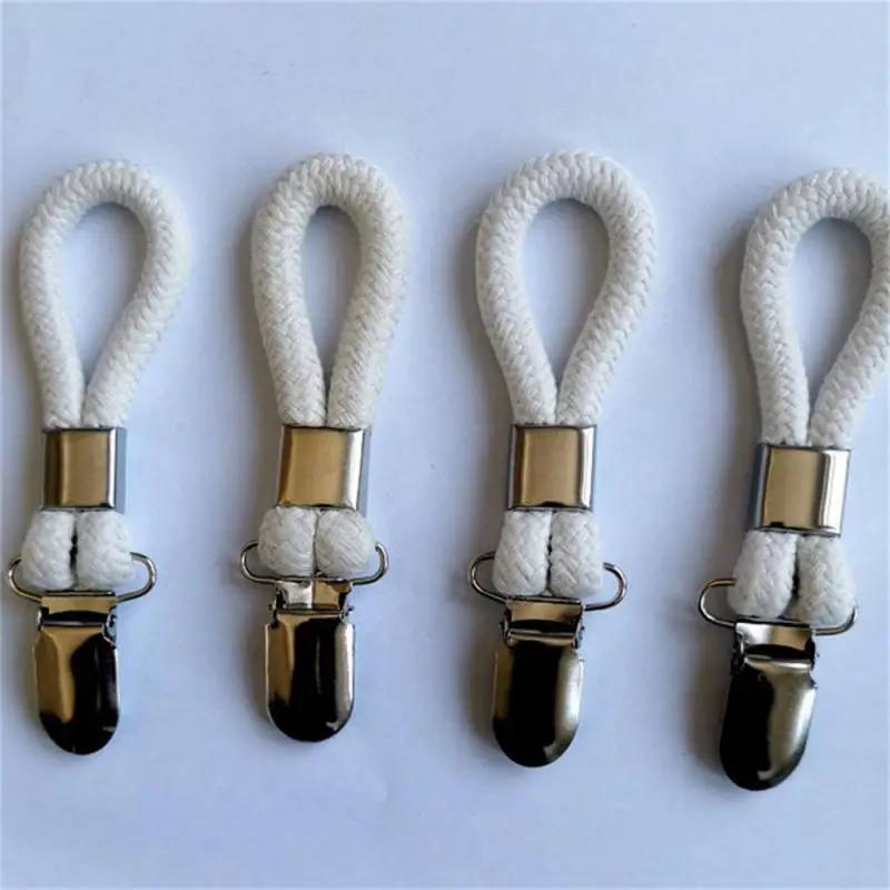 1~10Pcs Bathroom Towel Clips Braided Cotton Towel Clip With Metal Clamp For Home Bath Area Cooking Room Storage Pegs