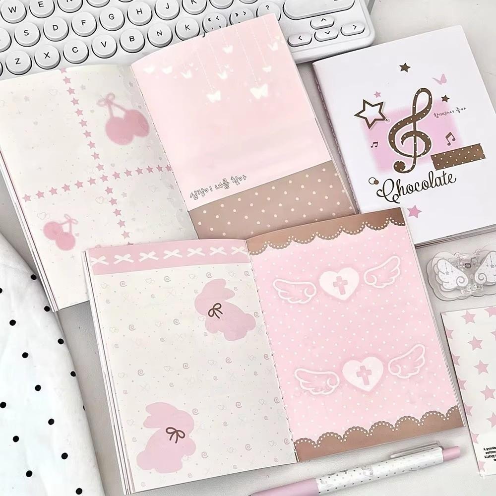 36 Pages Fixed Page Notebook Pink Brown Student Diary Notebook Ins Style A5 Handbook