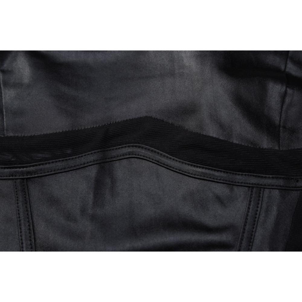European and American Cosplay Party Women's Clothing Nightclub Models, Splicing Mesh See-through Long-sleeved Sexy Tight Black Onesie