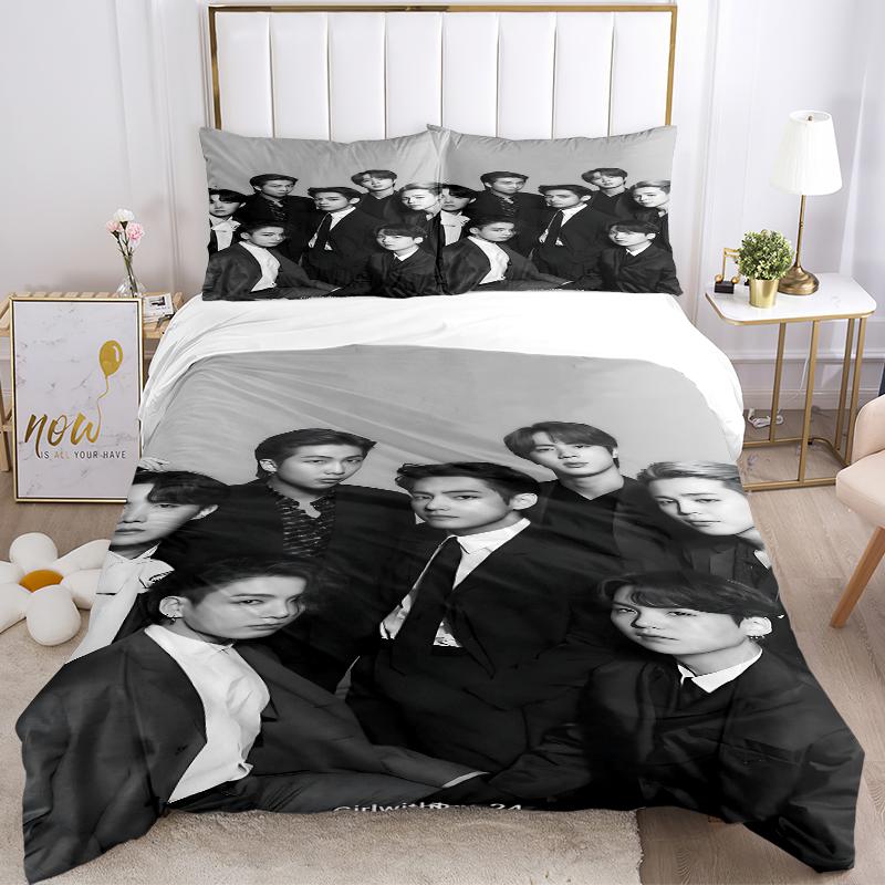 3Pcs Boy Group Portrait Bedding Sets For All Sizes New 3D Printed Bed Cover Comforter Duvet Cover Pillowcase Bedroom Decoration