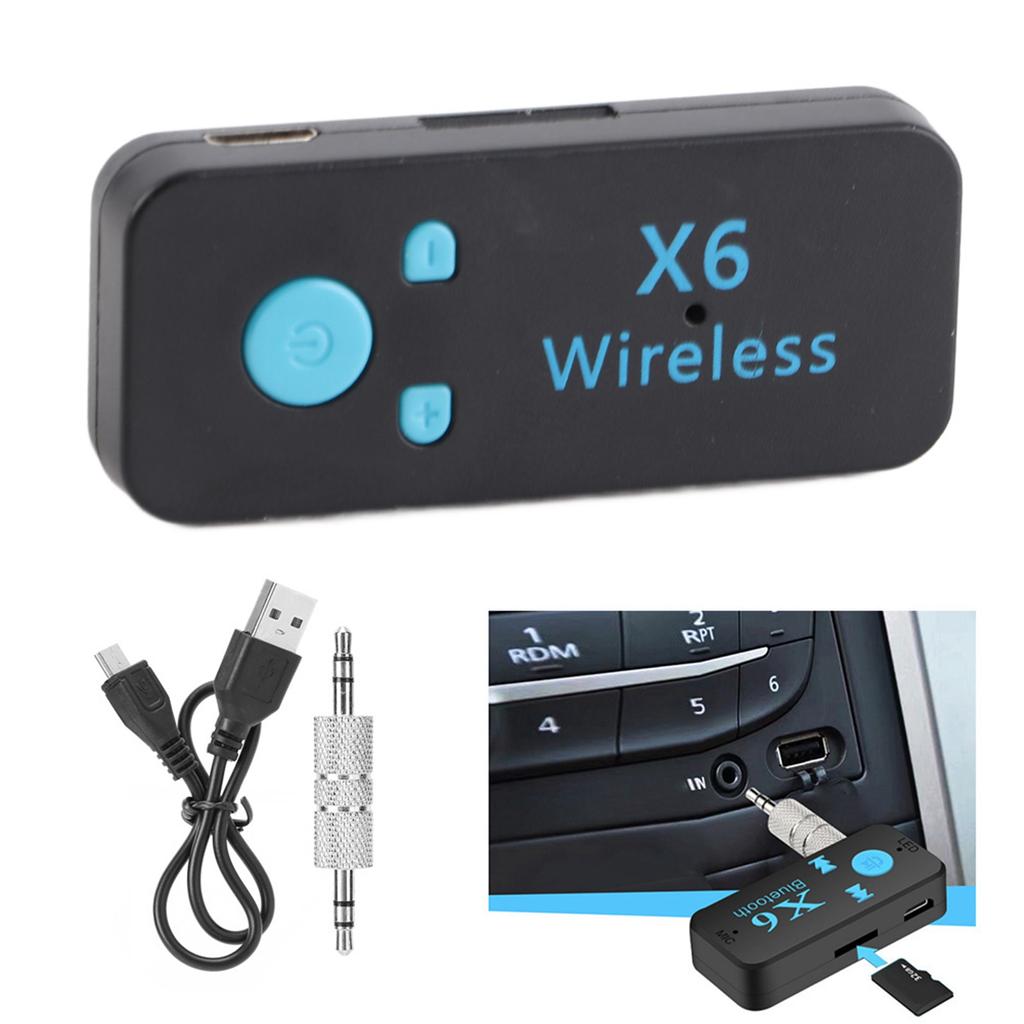 X6 Car Bluetooth Audio Music Receiver 3.5 Speaker Storage Card Playback Function Hands Free Call
