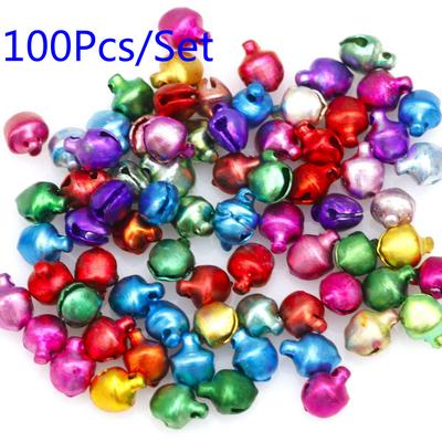 100pcs/Bag Xmas Iron Beads Christmas Jingle Bells Pendants