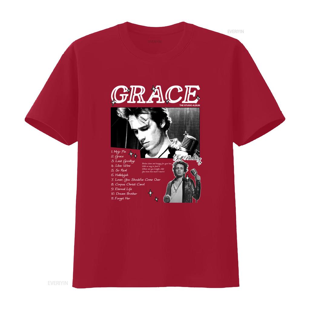 Jeff Buckley Grace Album Design T Shirt Merchandise Music Lover Vintage Washed Fashion Top For Everyday Wear Designer Clothes
