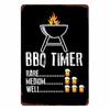 Panneau Barbecue des Pères de Jardin Roi du Grill Vintage Plaque Métallique Boîte de Conserve Bar Pub Décoration de Jardin Plaque Murale BBQ de Papa Chillin&Grillin Plaque Rétro