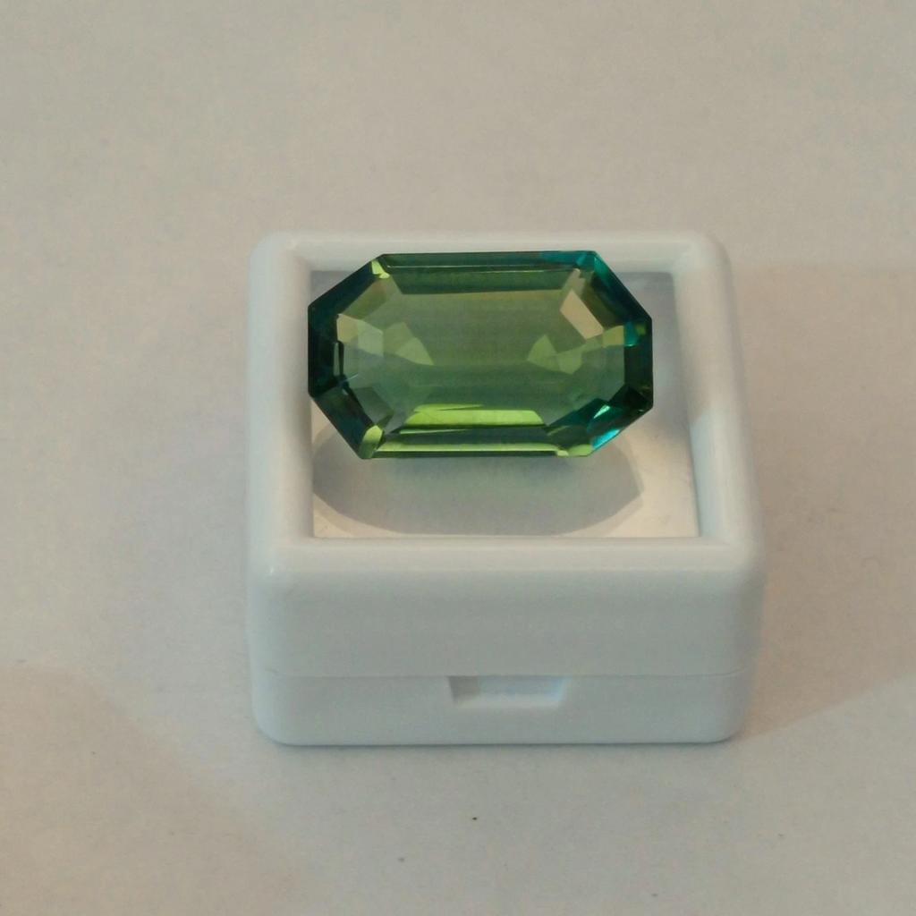 Natural Green Tourmaline 15-17 Ct Emerald Cut Certified Stunning Loose Gemstone