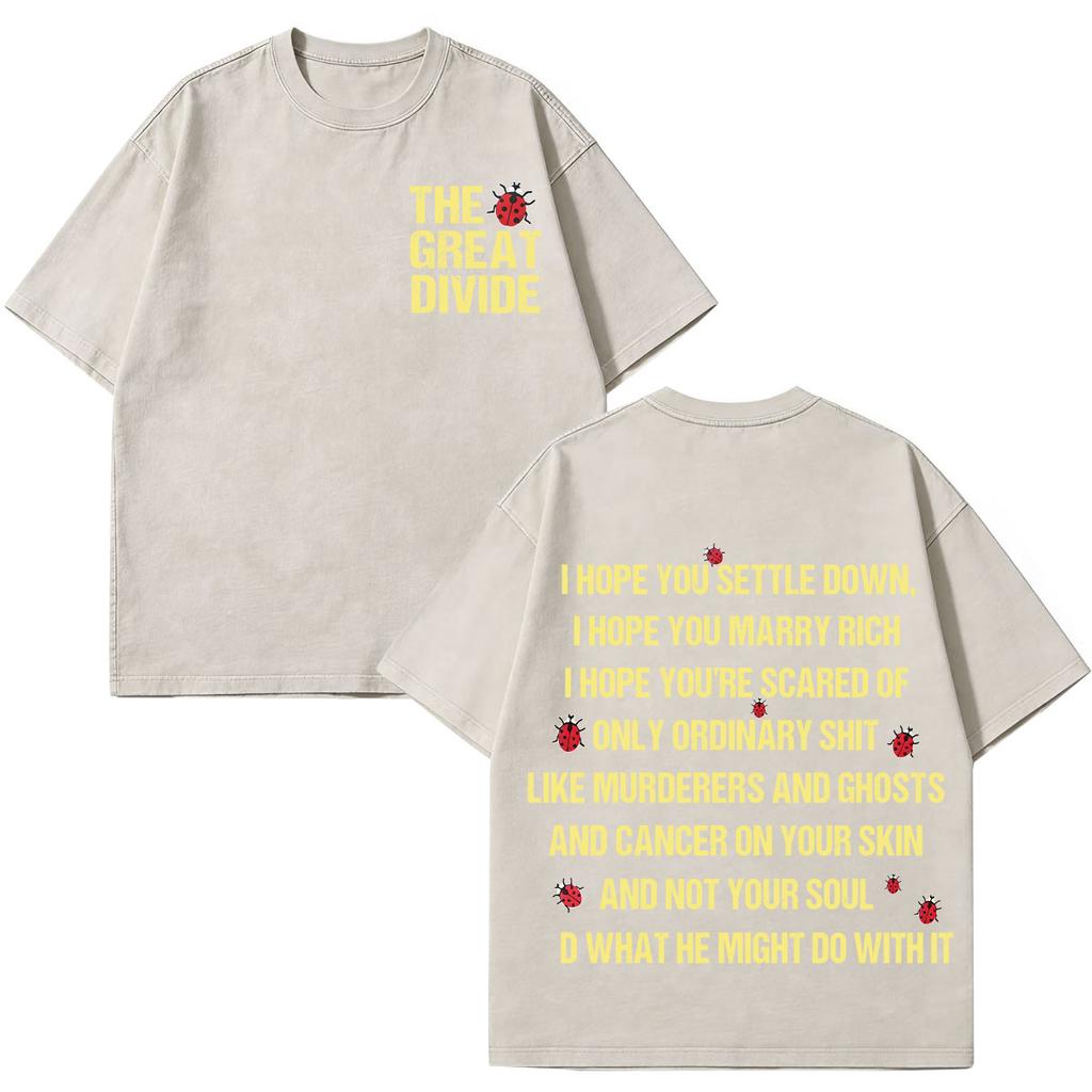 Noah Kahan The Great Divide Tour 2026 Graphics Vintage Gewassen T-shirt Heren Dames Mode T-shirts Los Katoen Vintage T-shirts