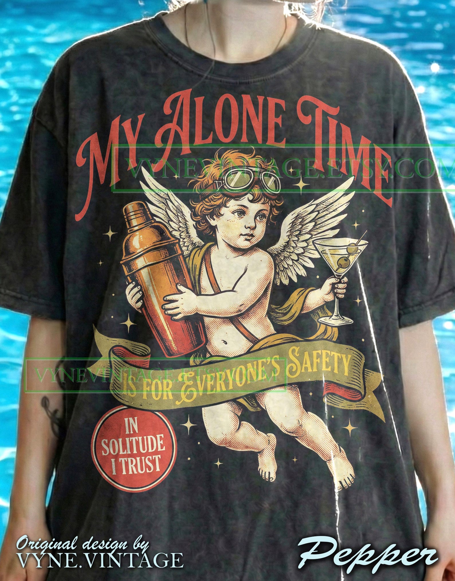 Antisocial Angel Comfort Colors® Tshirt, Cherub Tees, Funny Introvert Sweater, Solitude Trust Tanktop, 90S Vintage Style Angel Gift M