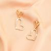 Silver Needle Heart Earrings Light Luxury Niche Earrings High-end Simple Elegant Design Heart Hoop for Women