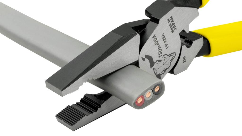 TSUNODA Power Pliers 225mm with Crimping for Electrical Work Electrician's Function, Offset, PP-225A