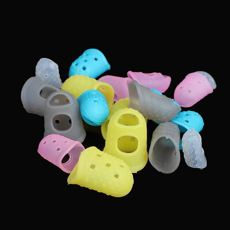 4 Pcs Silicone Non-Slip Finger Guards Guitar Fingertip Protector Finger Stall