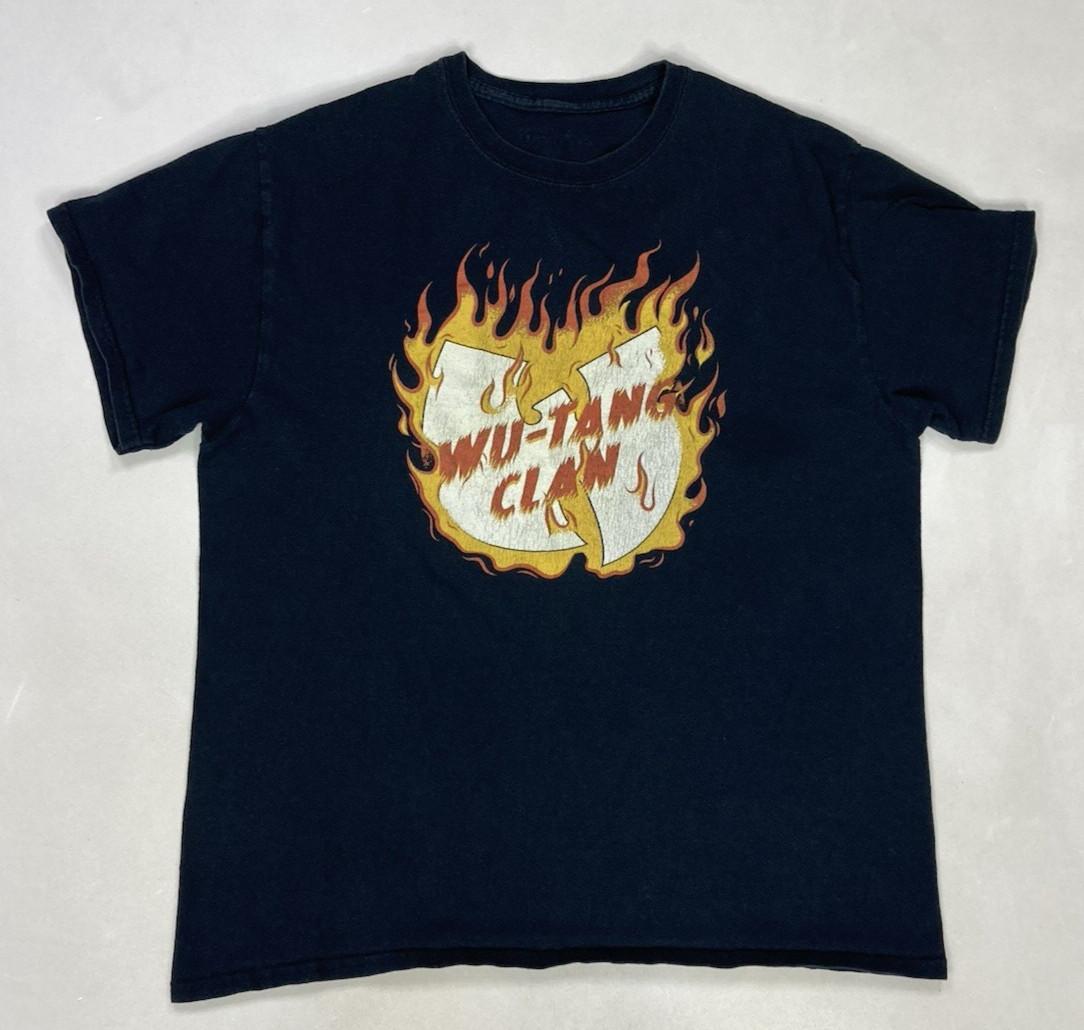 Wu-tang Clan Flames Logo Graphic T-shirt Men Large Black Short Sleeve Rap Music S