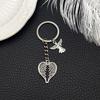 Antique Silver Angel Wings Heart Keychain Pendant