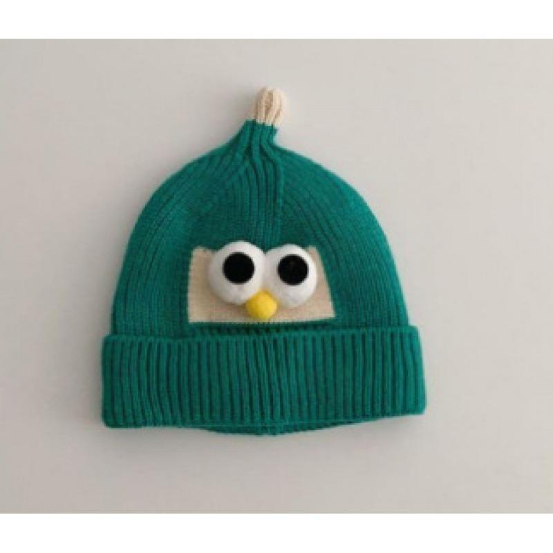 Autumn and Winter Thick Thread Knitted Hat New Cute Bear Boys and Girls Winter Plush Wool Hat Ear Protection Children's Hat