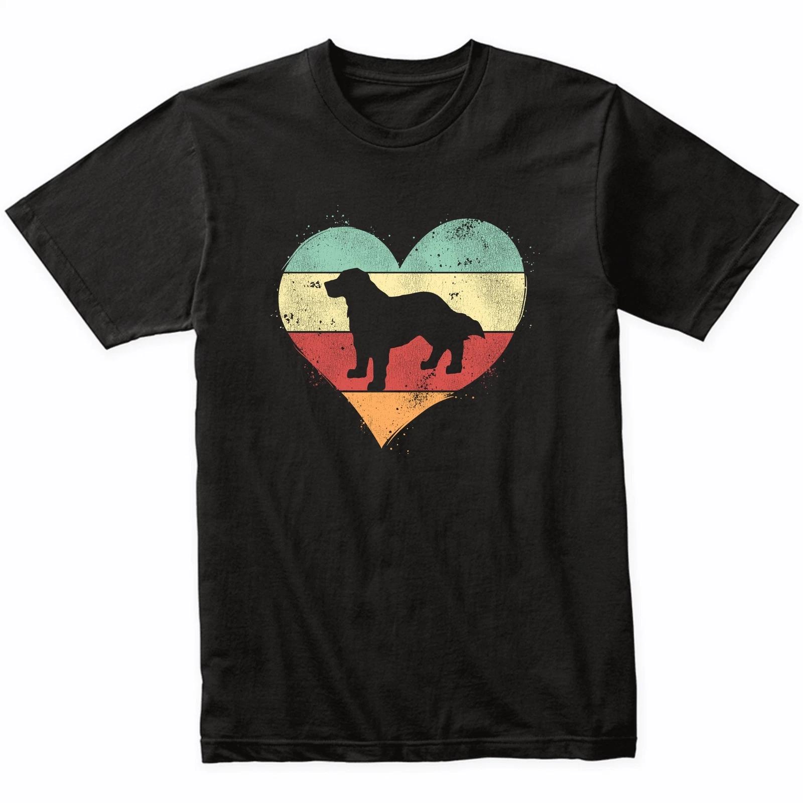 Retro Heart Bernese Mountain Dog Dog Breed Silhouette Dog Owner Love T-Shirt 4XL