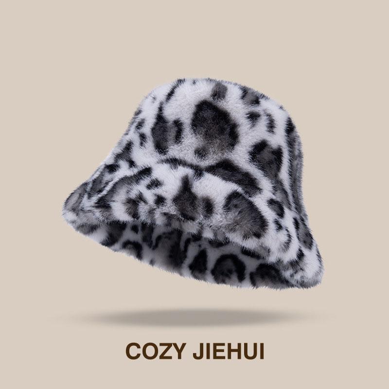 Autumn Winter Polyester Print Bucket Hat Fisherman Hat Outdoor Travel Hat Warm Cap Hats for Men and Women