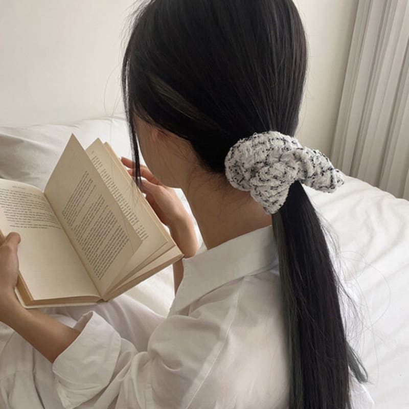 

мохеровый твидовый скраб для волос с блестками (2color) black